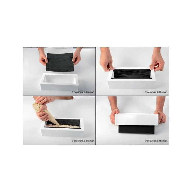 Kit Moule à Bûche Et Tapis Décor Pois SilikoMart Professional 3 Kit Moule à Bûche Et Tapis Décor Pois SilikoMart Professional – Image 3