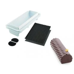 Kit Moule à Bûche Torsade Plastique 25 X 8 Cm X H 6,7 Cm Silikomart Professional