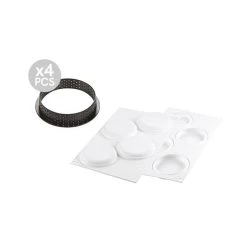 Kit Moule Silicone 4 Tartelettes Ø 100mm Silikomart Professional -Emile Henry Shop kit moule silicone 4 tartelettes o 100mm silikomart professional 2