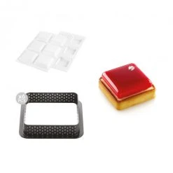 Kit Moule Silicone 6 Tartelettes Carrées 80mm Silikomart Professional