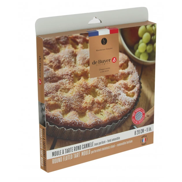 Moule à Tarte Cannelée Inox Perforé Amovible Ø 28 Cm X H 2,5 Cm De Buyer – Image 4