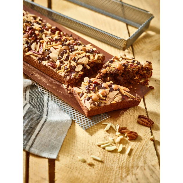 Moule à Tarte Rectangulaire Inox Perforé Amovible 35 X 10 Cm X H 3,5 Cm De Buyer – Image 5