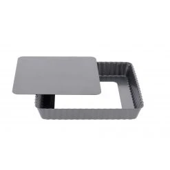 Moule Anti Adhésif Tarte Carrée Fond Amovible 18 Cm X H 2,7 Cm De Buyer