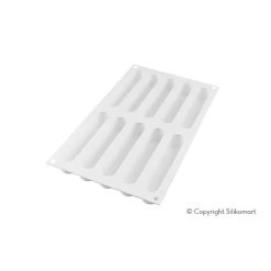 Moule Silicone 10 Eclairs 13x2,5 Cm SilikoMart Professional -Emile Henry Shop moule silicone 10 eclairs 13x25 cm silikomart professional 1