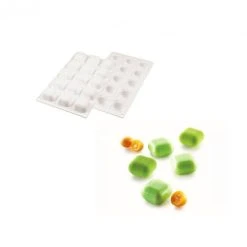 Moule Silicone 15 Carrés Bombés 4 X 4 Cm 30ml SilikoMart Professional