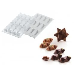 Moule Silicone 2 Étoiles Star Game 7,5 X 7,5 Cm Silikomart Professional