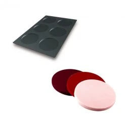Moule Silicone 6 Fonds De Tarte Biscuit Ø16 X 1 Cm 200ml SilikoMart Professional