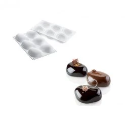 Moule Silicone 6 Galets 8,7 X 6,3 Cm 110ml SilikoMart Professional