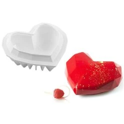Moule Silicone Coeur Origami 15x13,5 Cm SilikoMart Professional
