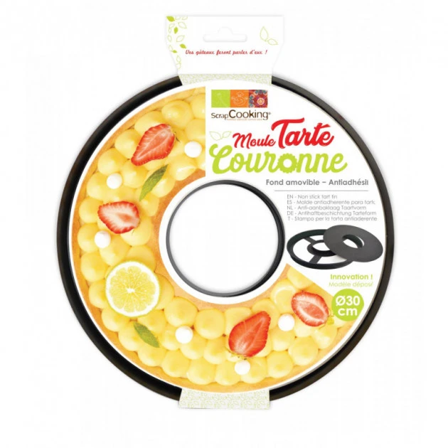 Moule Tarte Couronne Ø30cm Fond Amovible Anti-Adhésif Scrapcooking